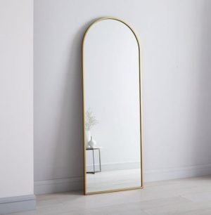 Arched Full Length Standing Mirror. (Golden and Black Frame)