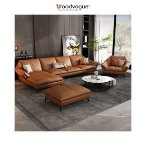 CocoaLuxe 7-Seater Leather Sofa