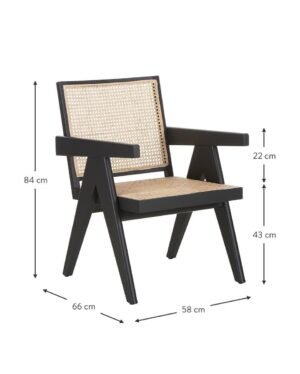 Rattan cane wooden chair
